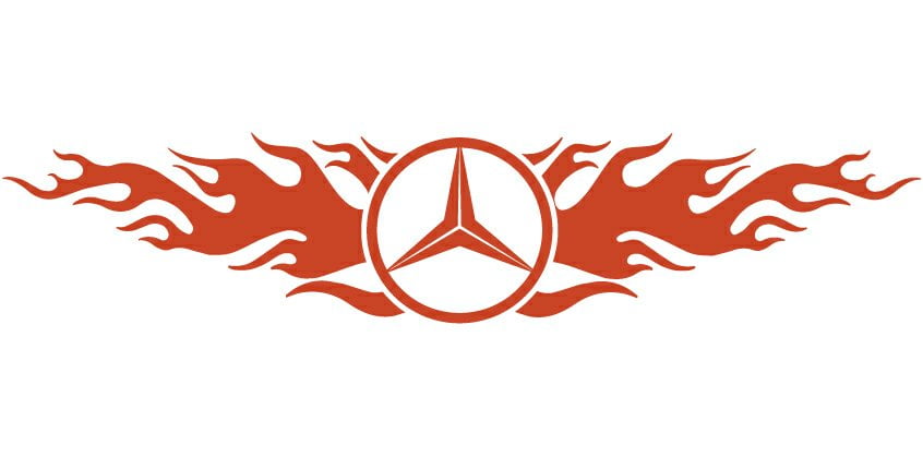 Mercedes Flames Back Auto Graphics