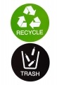 trash recycle sticker set of 2