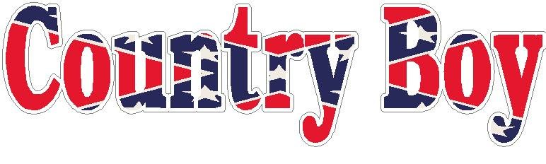 Country Boy REBEL FLAG Stickers - PAIR