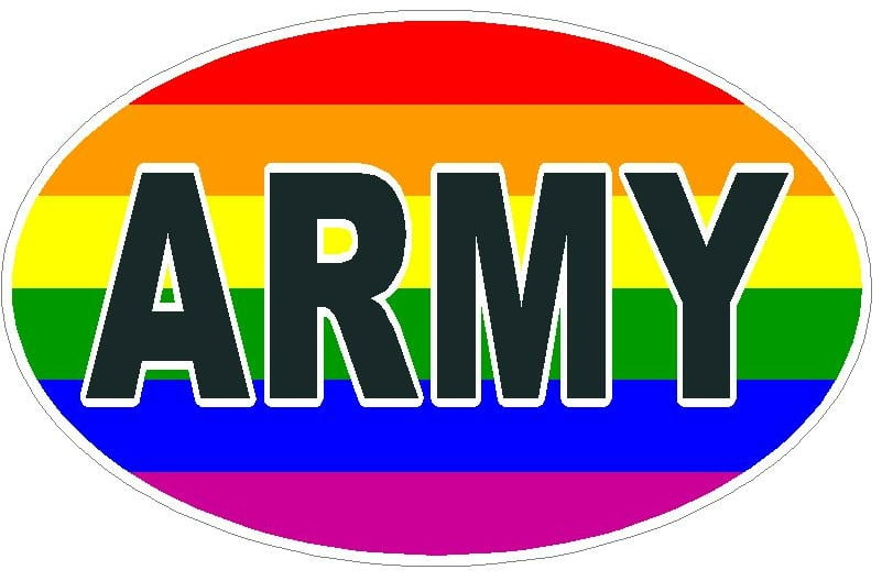 FLAG GAY OVAL ARMY DECAL