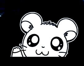 HAMTARO Waving Decal Sticker