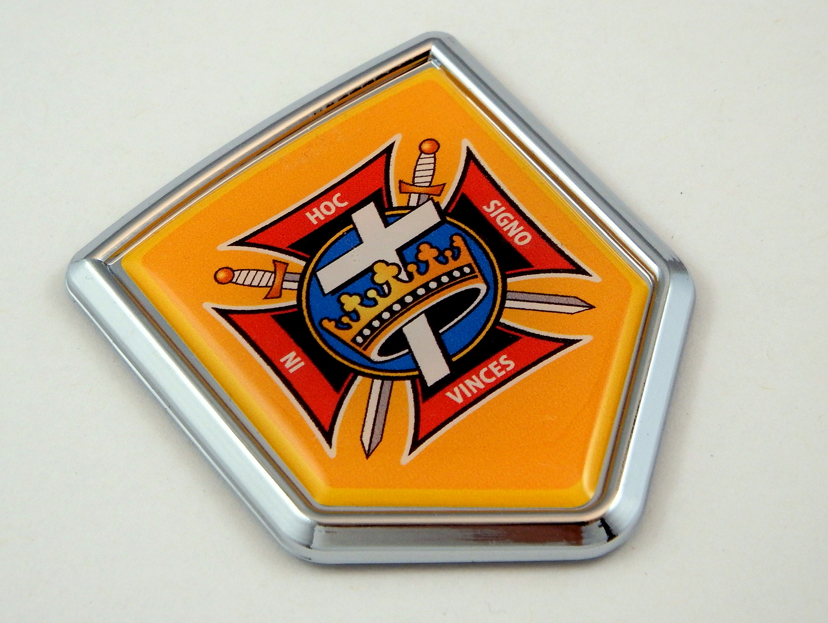 knights templar shield 3D Crest Chrome Emblem