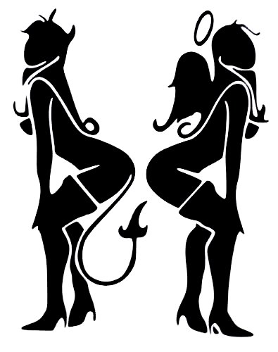 Devil Angel Sexy Girls Funny Car Truck Window Vinyl XXX Decal Sticker