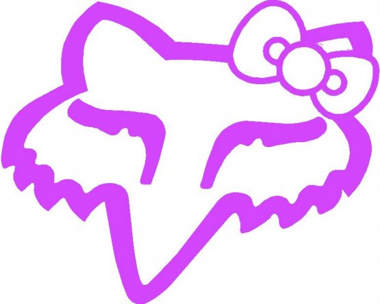 F Head Logo with Bow Decal DIECUT