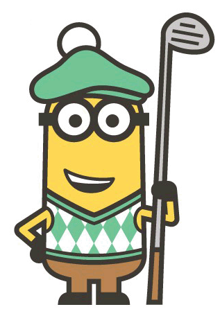 minion golfer sticker