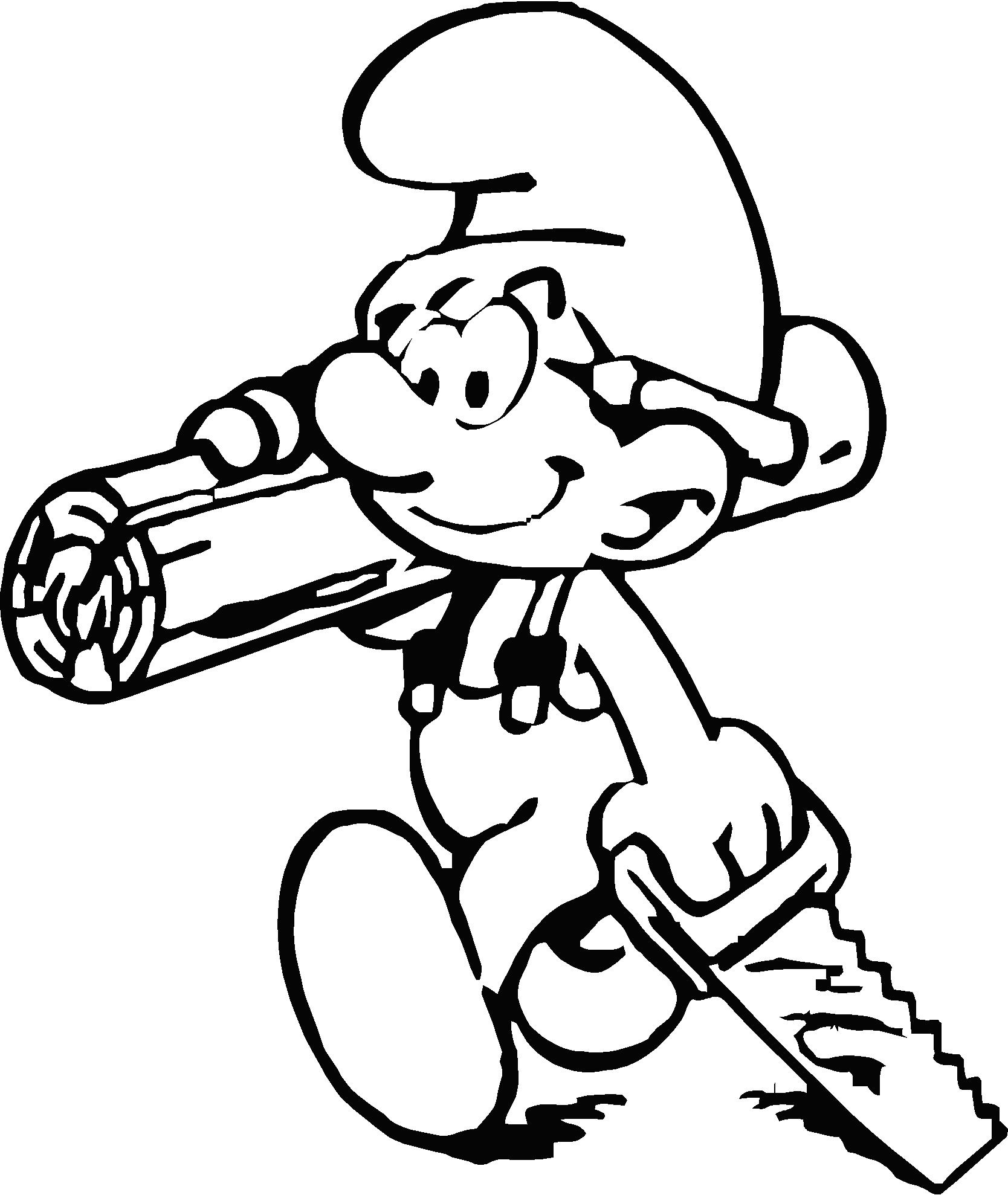 1408 - Handy Smurf Decal DIECUT