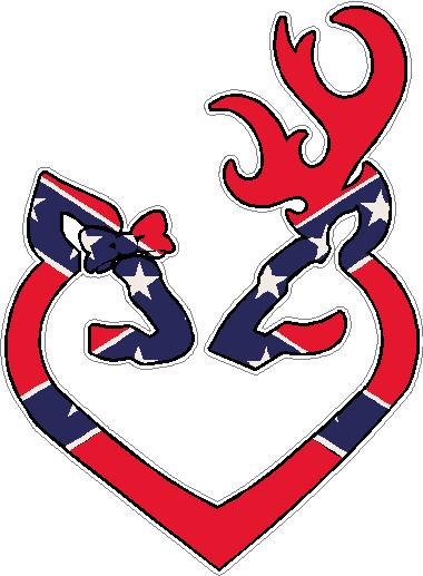 DEER HEART FILLS Rebel Flag