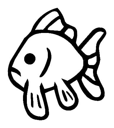 Gold Fish Cartoon Vinyl Sticker 019