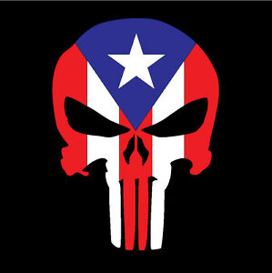 Puerto Rico Punisher Skull Sticker