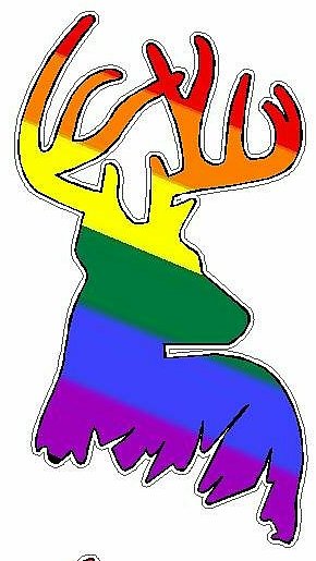Deer Head Decal 44 - Flag Pride