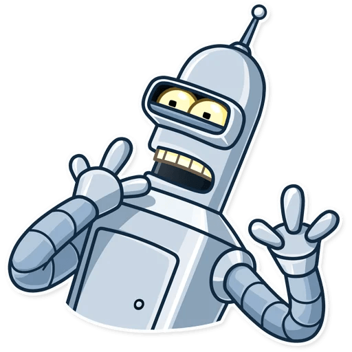 futurama tv show cartoon bender sticker 4