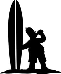 Simpson Sticker Homer Surf