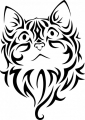 TRIBAL CAT DESIGN DIE CUT DECAL
