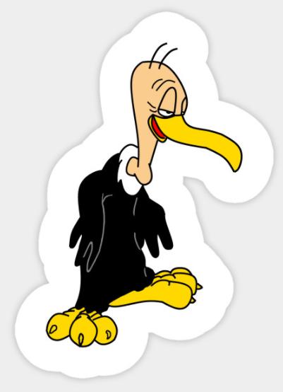 CARTOON Beaky Buzzard WB Sticker