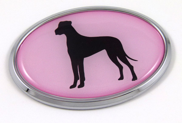 Great Dane Pink Oval 3D Adhesive Chrome Emblem
