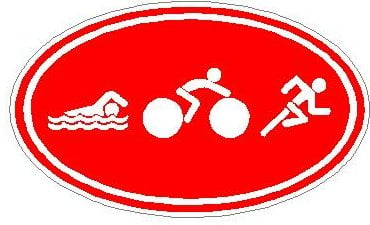 Oval Running Decals Tri Logo Sticker L