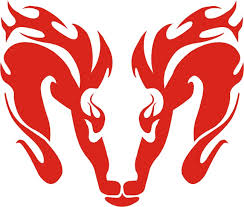 ram tribal head decal 56