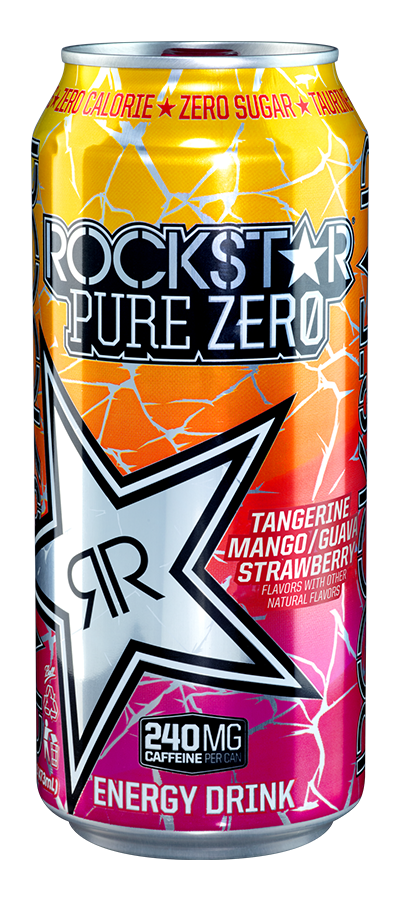 Rockstar PURE ZERO TANGERINE STRAWBERRY energy drink can shaped sticker