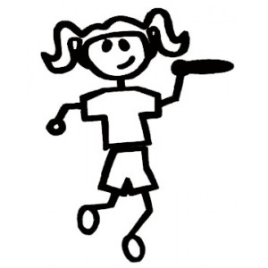 Disc Golf Girl Stick Figure Decal