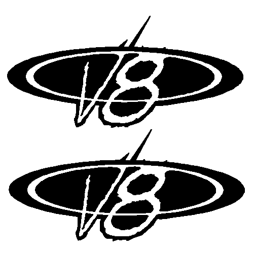 V8 car sticker