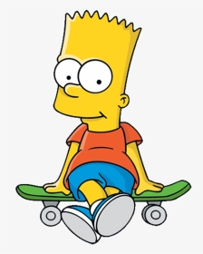 BART SIMPSON SITTING ON SKATEBOARD STICKER