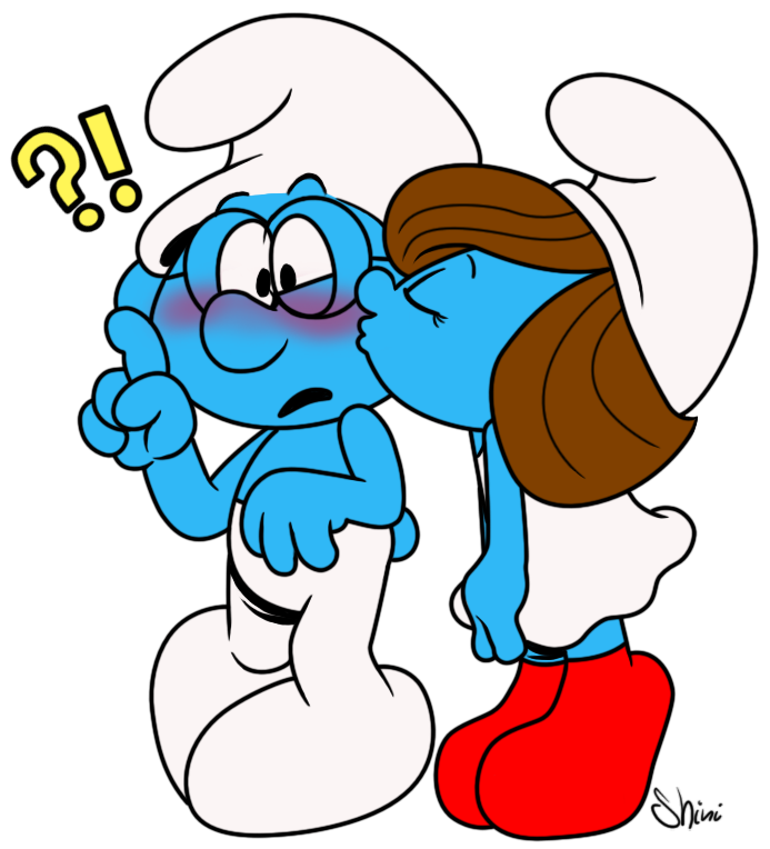 brainy smurf KISS STICKER
