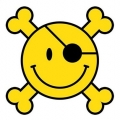 smile pirate crossbones sticker
