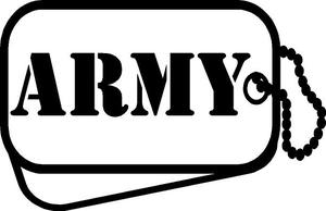 ARMY Dog Tag B&W Sticker