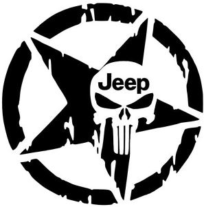 JEEP STAR punish Distressed DIE CUT Decal