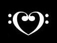 music heart diecut decal