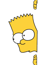 PEEKING BART funny cartoon sticker